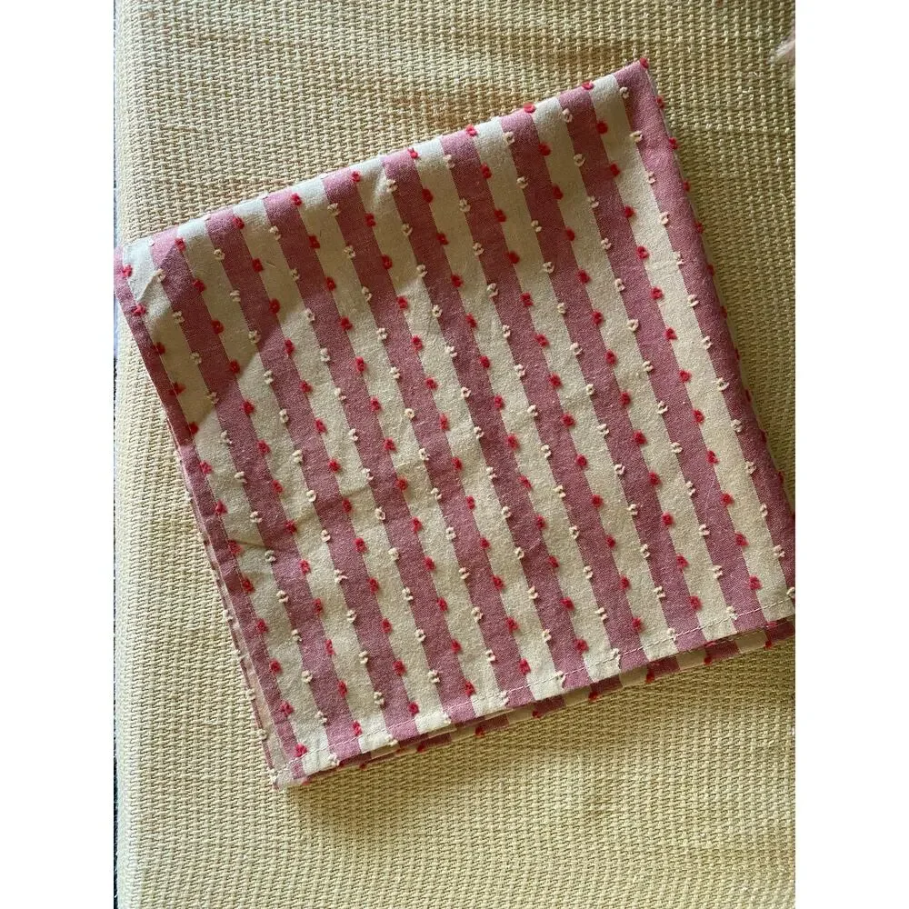 New Set of 4 C&F Enterprises Handcrafted 100% Cotton Farmhouse Napkins 17x17